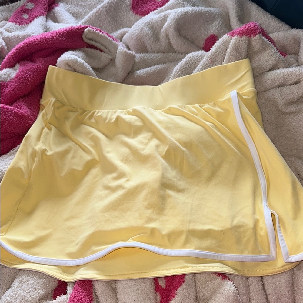 Yellow Athletic Skirt with White Trim